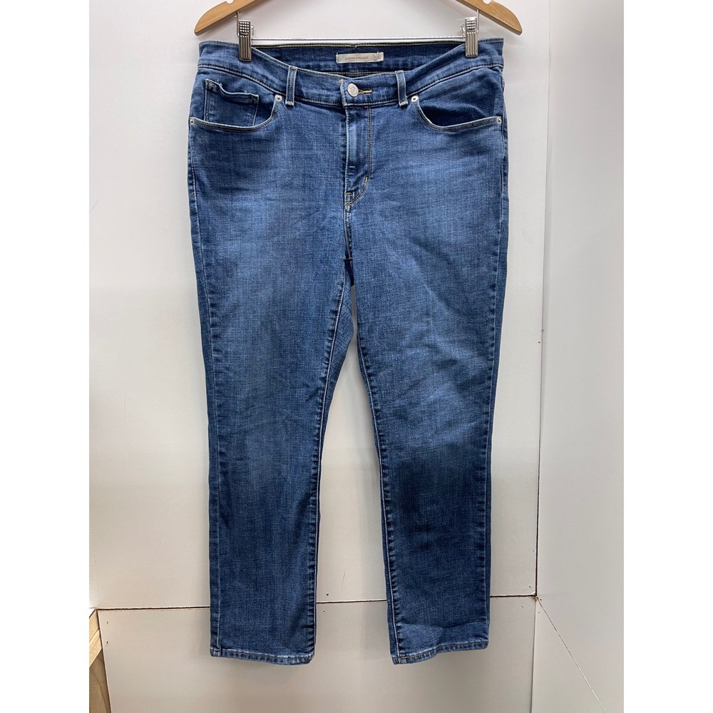 Levis Classic Straight Leg Jeans Womens 12S Blue Medium Wash 39250-0030 W31 L28